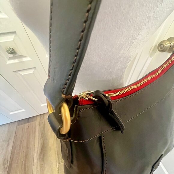 Dooney & Bourke Large Cassidy Florentine Vacchetta Leather Hobo Bag Purse WOW - Picture 16 of 16